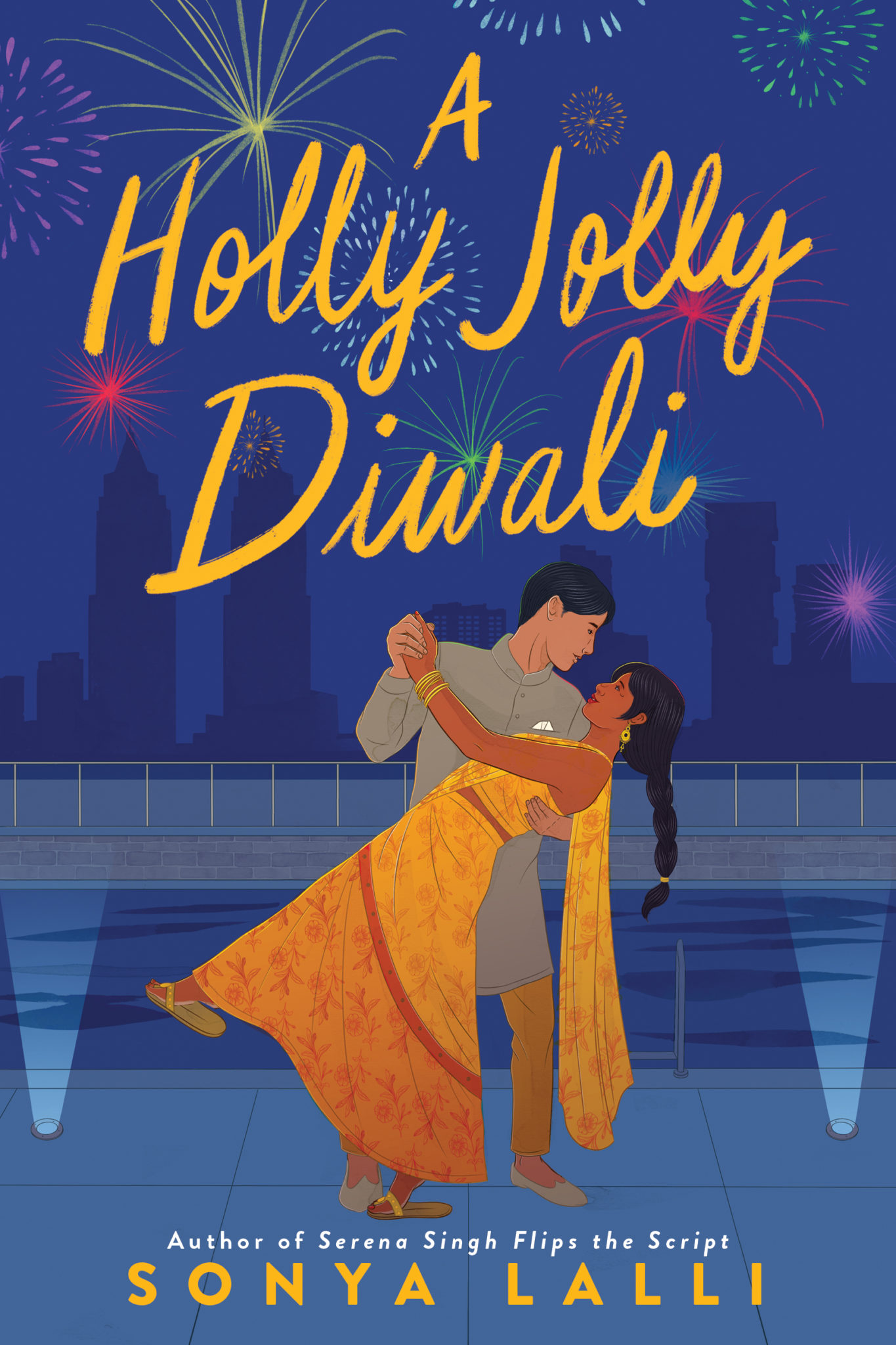 A Holly Jolly Diwali Sonya Lalli two-people-working-on-a-book-cover-design-on-craiyon